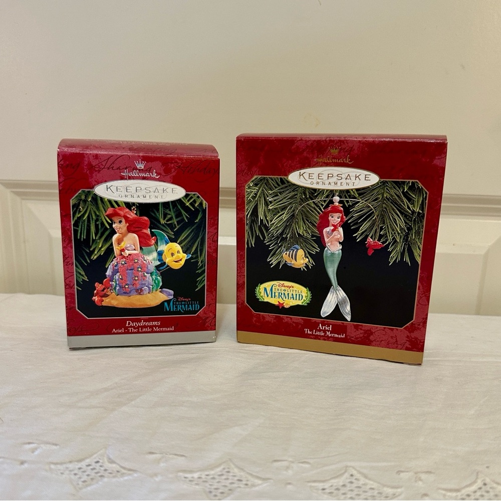 2 NEW Hallmark Keepsake ornaments Disney’s The Little Mermaid Ariel 1997, 1998